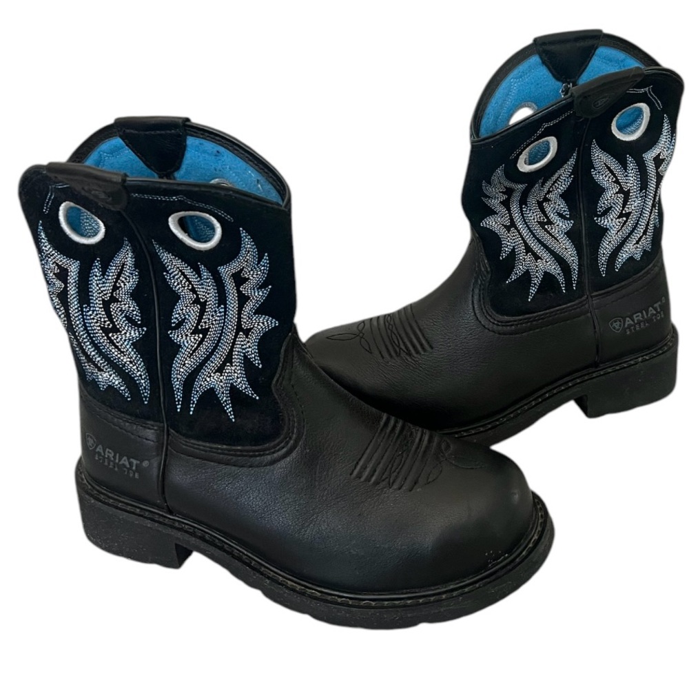 Ariat Black and Blue Ankle Boots